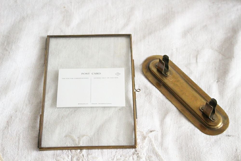 ガラスと真鍮の写真立て縦横兼用