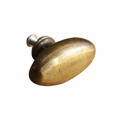 古色真鍮のオーバルノブ H/手にしっくりなじむ形とサイズの真鍮製