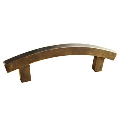 オールドブラスハンドル・カーブL/アンティーク調古色真鍮の取っ手 の