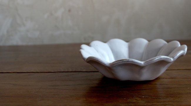 益子焼マーガレット深皿/洋皿 小鉢 花形 手作り わかさま陶芸 若林健吾