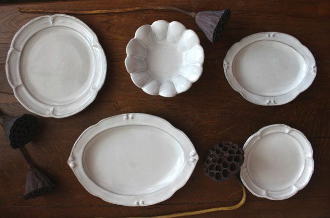 益子焼マーガレット深皿/洋皿 小鉢 花形 手作り わかさま陶芸 若林健吾