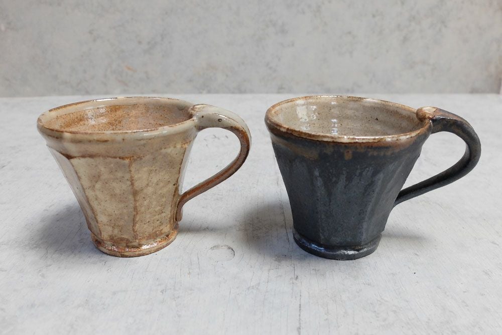 笠間焼【益子淳一】・面取マグカップ/作家のうつわ 2色展開 カフェ 和