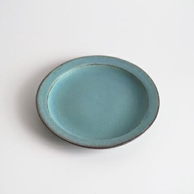 益子焼・シャビーターコイズオーバル/楕円皿 わかさま陶芸 若林健吾