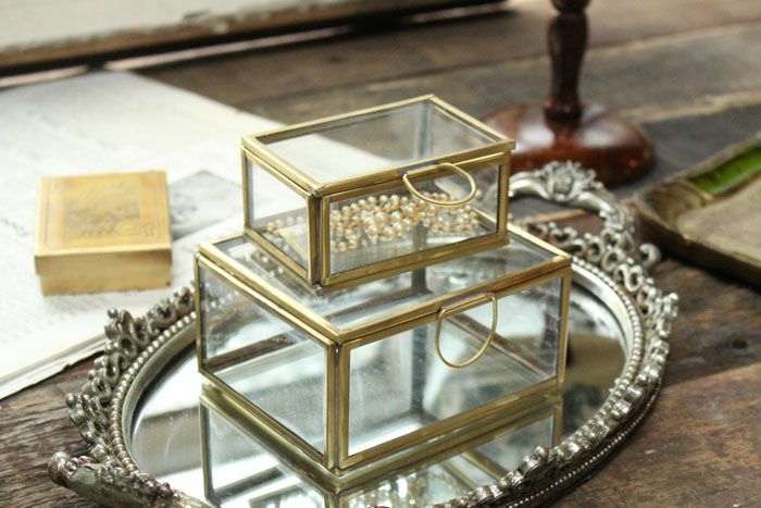 かわいいブラス・ジュエリーボックスセット おしゃれなインテリア雑貨