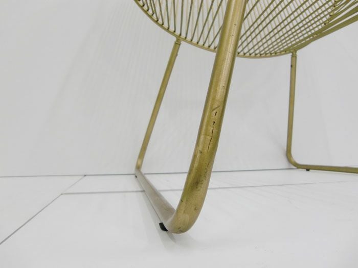 ワイヤーラウンジチェア ゴールド デザイナーズ ミッシェルアイアン