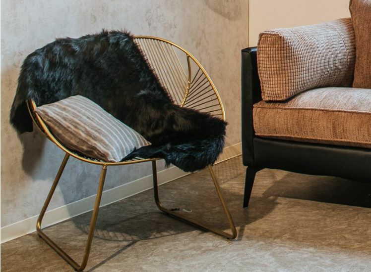 ワイヤーラウンジチェア ゴールド デザイナーズ ミッシェルアイアン