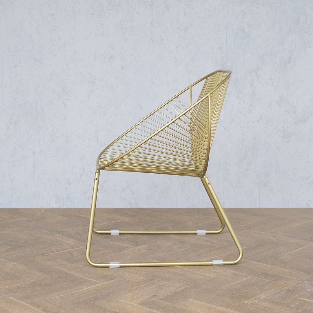 ワイヤーラウンジチェア ゴールド デザイナーズ ミッシェルアイアン