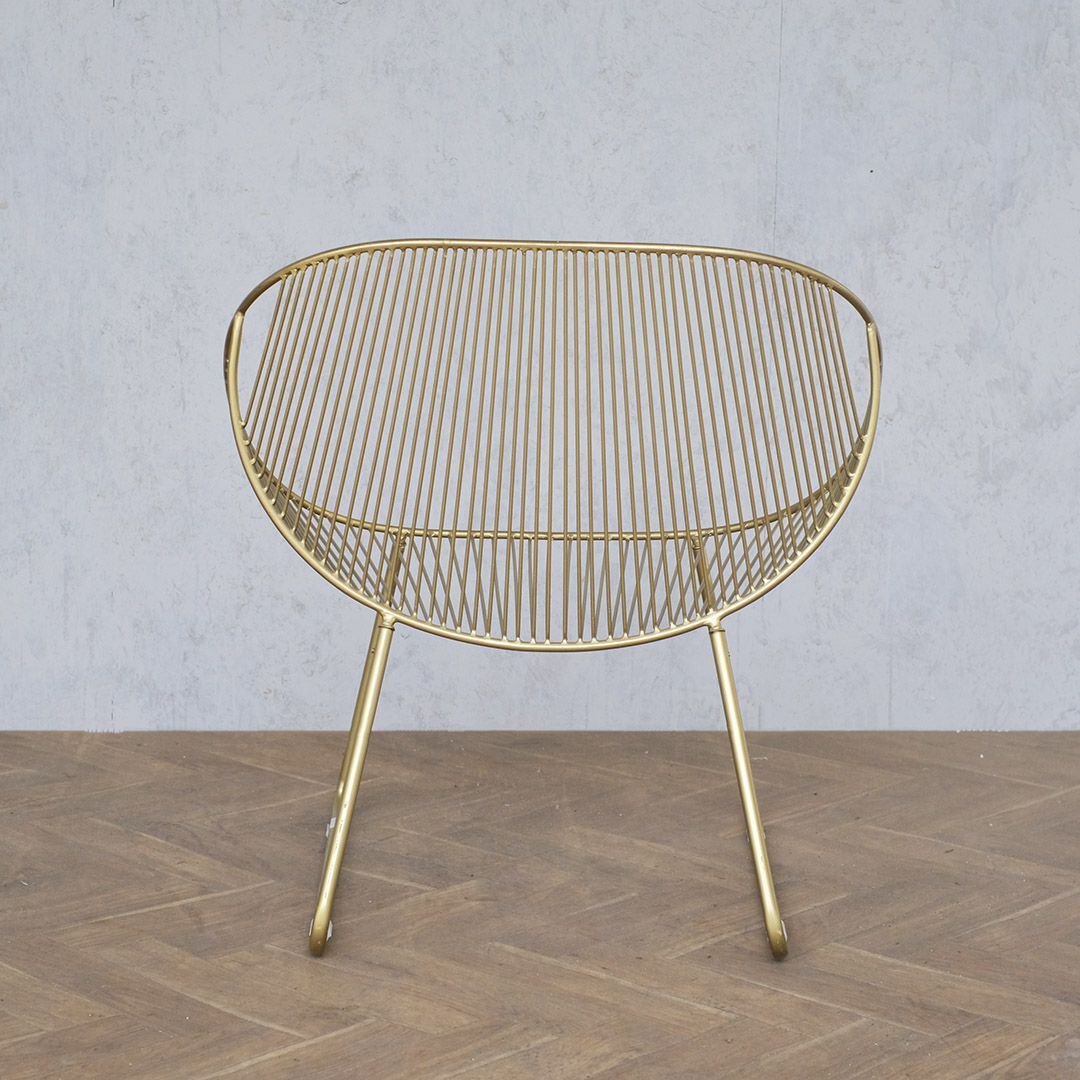 ワイヤーラウンジチェア ゴールド デザイナーズ ミッシェルアイアン