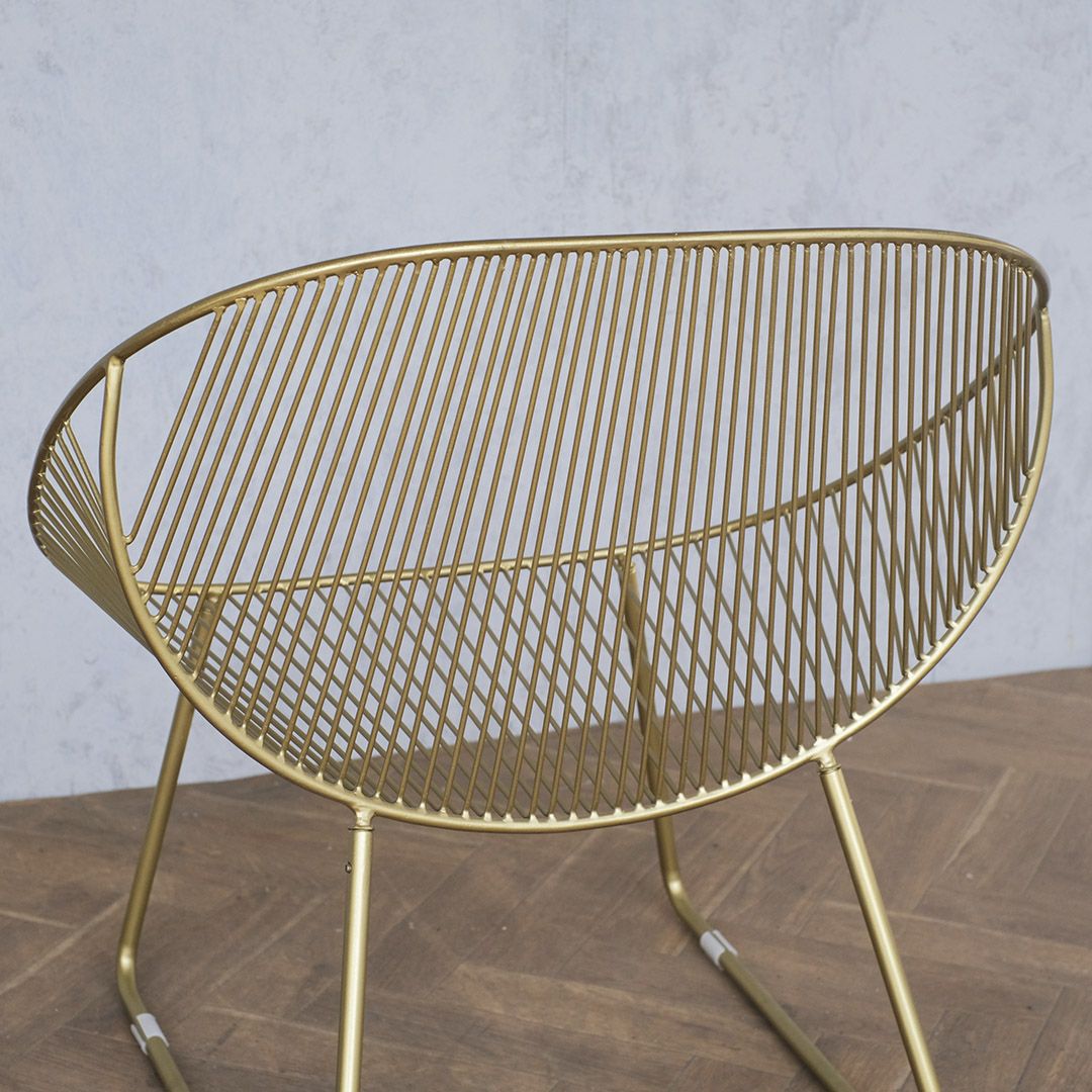 ワイヤーラウンジチェア ゴールド デザイナーズ ミッシェルアイアン