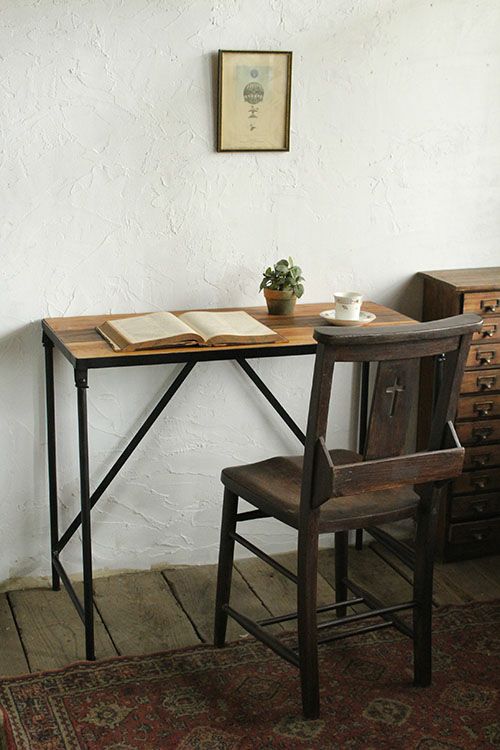 ナチュラルな木製天板デスクの鉄足の通販インテリアショップMALTO