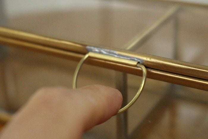 ガラスと真鍮の収納ケース取っ手