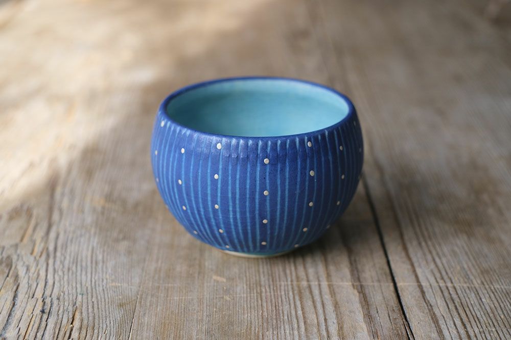 笠間焼【飯沼耕市】・色彩碧釉・汲出し/作家のうつわ 湯呑み お猪口 の