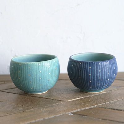 笠間焼【飯沼耕市】・色彩碧釉・汲出し/作家のうつわ 湯呑み お猪口 の