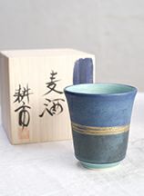 笠間焼【飯沼耕市】・色彩碧釉・麦酒碗/作家のうつわ ビアカップ