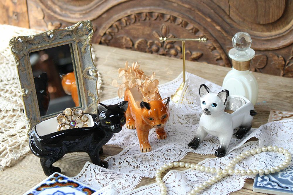 かわいい陶器のアニマルジュエリーホルダー おしゃれなインテリア雑貨