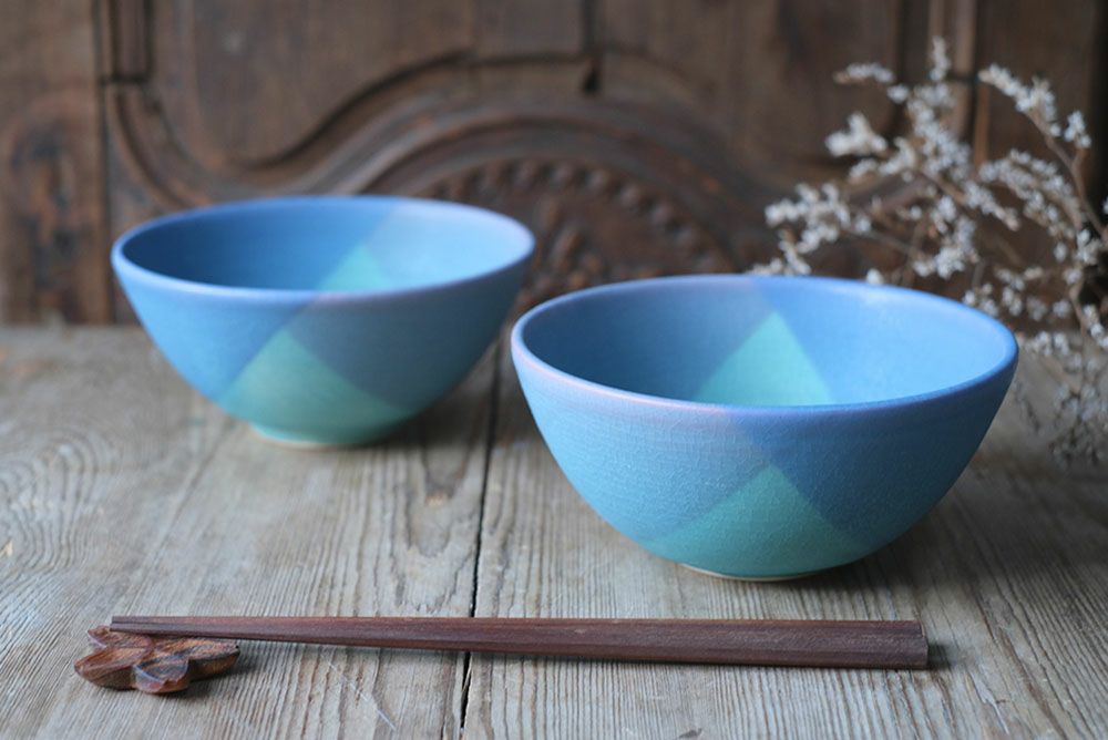 笠間焼【飯沼耕市】色彩碧釉 中鉢/作家のうつわ 丼ぶり 小丼 和食器 の