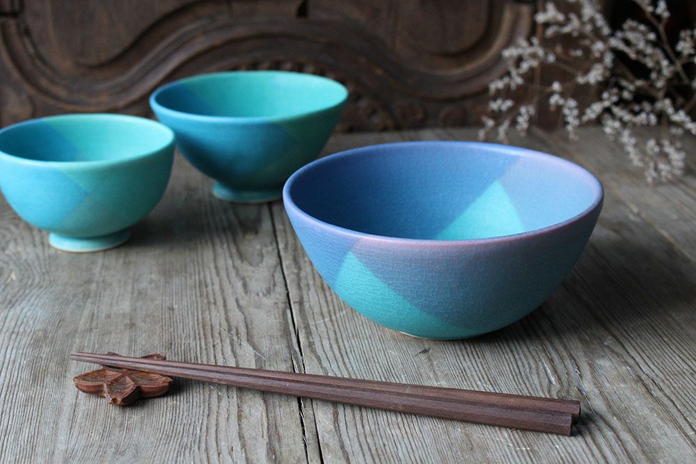 笠間焼【飯沼耕市】色彩碧釉 中鉢/作家のうつわ 丼ぶり 小丼 和食器 の