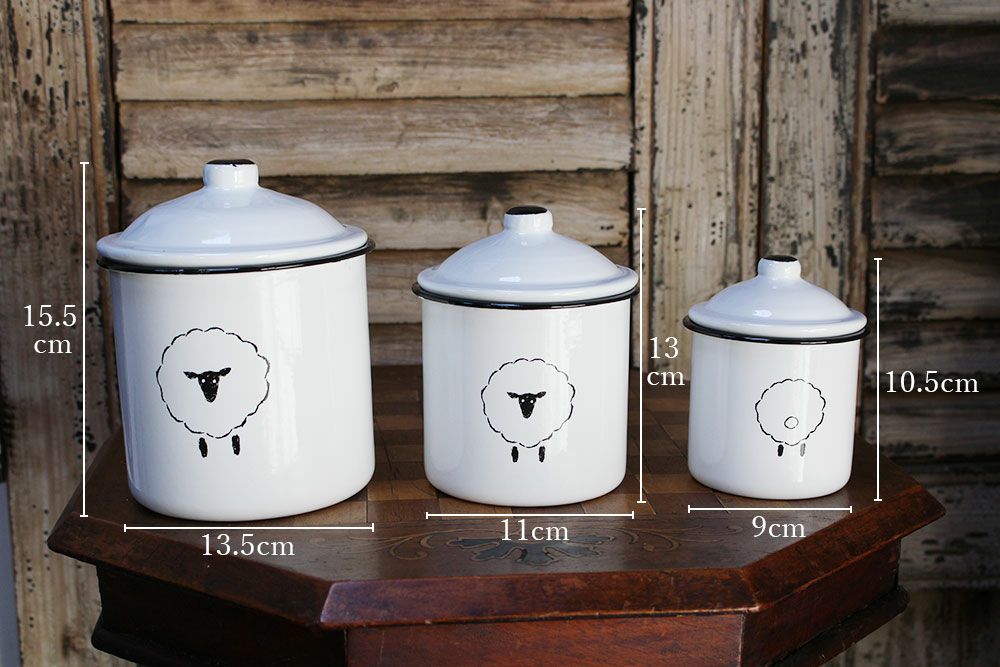 ホーローキャニスターSHEEP3点セット の通販 おしゃれな食器・キッチン