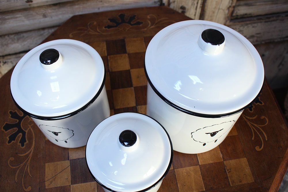 ホーローキャニスターSHEEP3点セット の通販 おしゃれな食器・キッチン