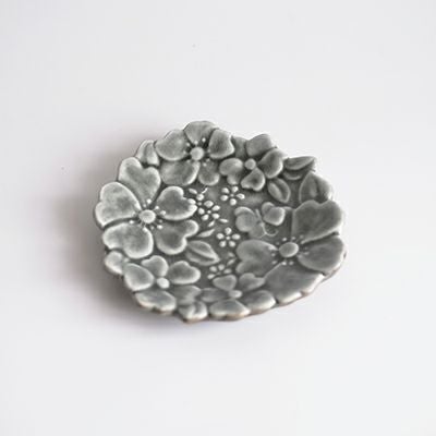 益子焼マーガレット深皿/洋皿 小鉢 花形 手作り わかさま陶芸 若林健吾