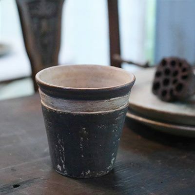 笠間焼・小坂裕美 黒タンブラー/作家のうつわ 和食器 CRAFT BORO×BORO