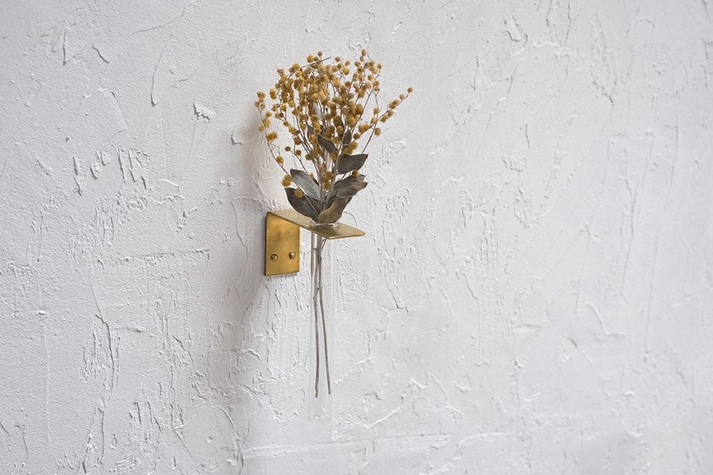 かわいい(u)ブラスウォールフラワーベース 壁掛け一輪挿し おしゃれな