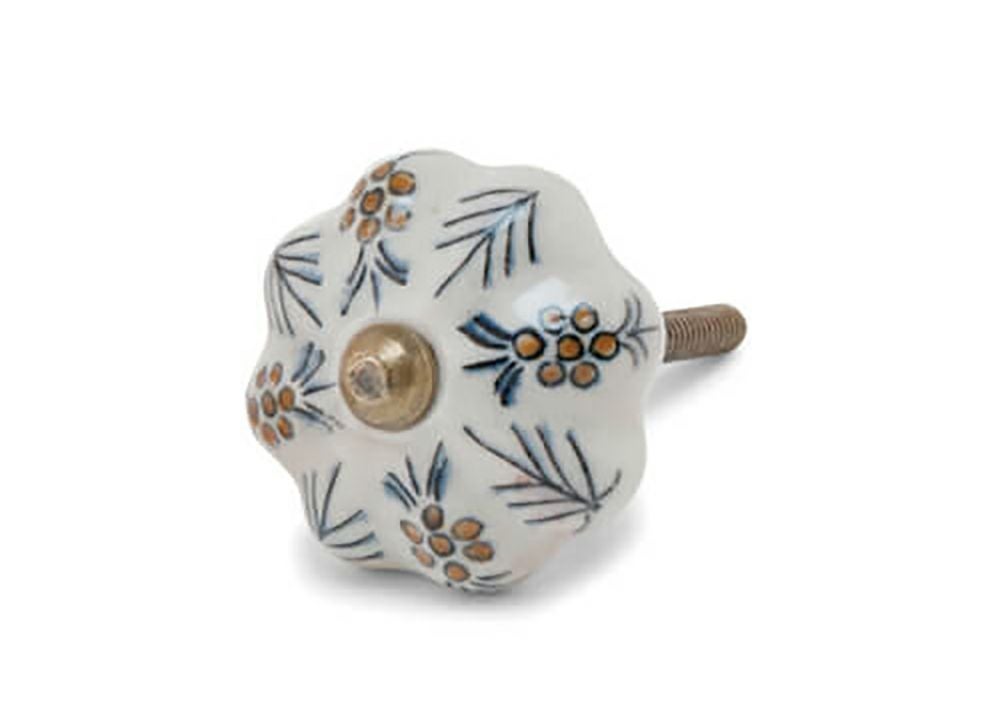 ナッツ・セラミックノブ 陶器製 手作り 引き出し、戸棚に取り付け可能