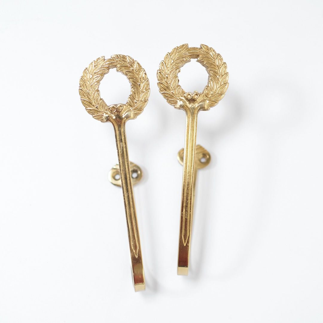 フランスのビンテージ 真鍮カーテンホルダーペア