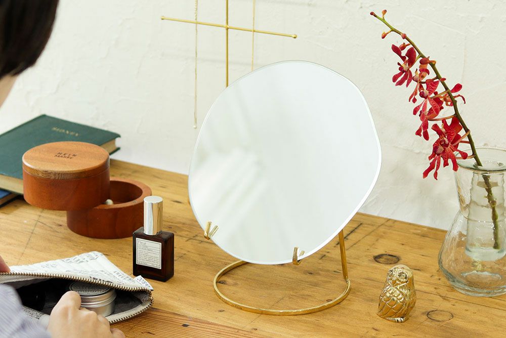 丸型スタンドミラー