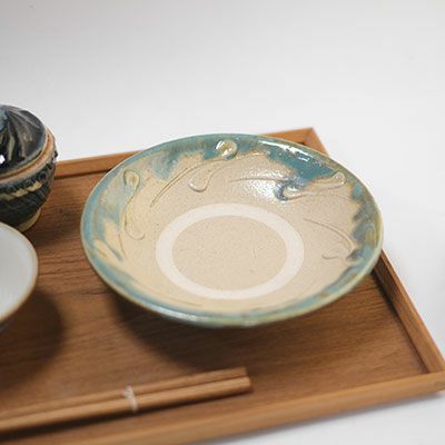 やちむん 沖縄 宮城正享 呉須唐草 7寸深皿 読谷村北窯 青 の通販