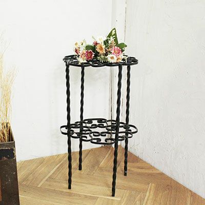ヴィンテージ アイアンフラワースタンド 花台 ガーデン什器 