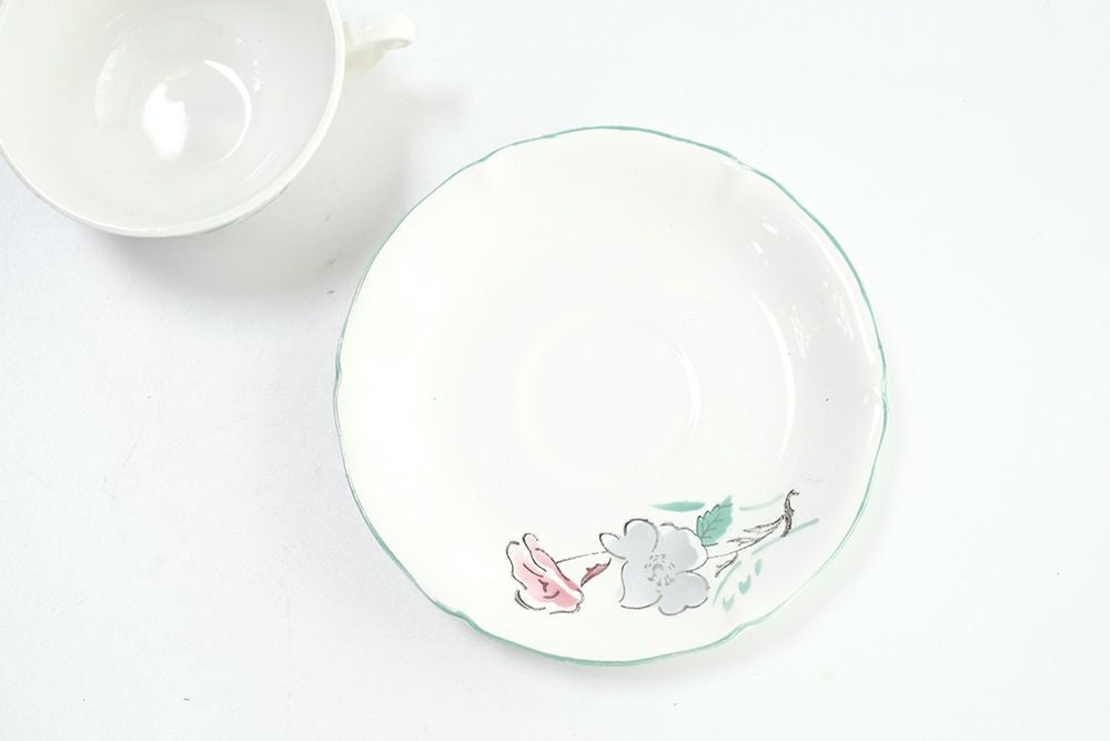 ヴィンテージ ティーカップ St Amand semi-vitrifie花模様