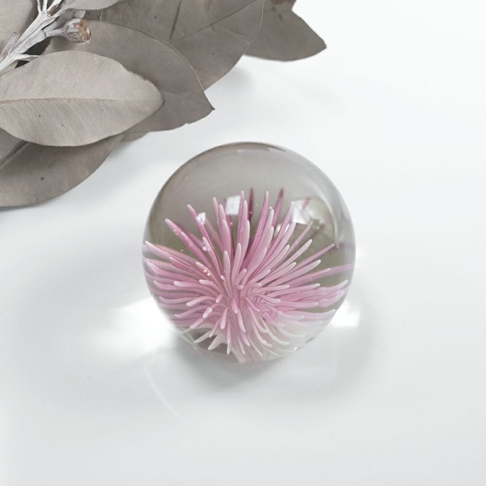 ヴィンテージガラスペーパーウェイト 美しいガラス細工の花 置物の通販