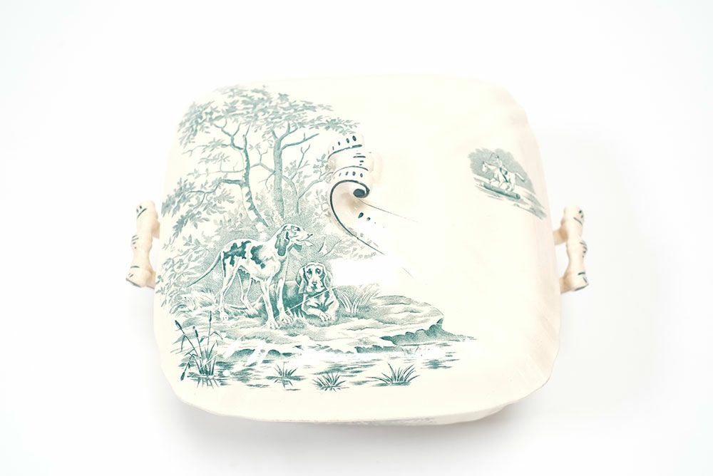 アンティーク スーピエール Longchamp veneur フランス4犬のイラスト