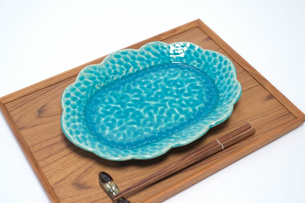 やちむん 沖縄 新里みお ミナモプレート オーバル皿 の通販 おしゃれな