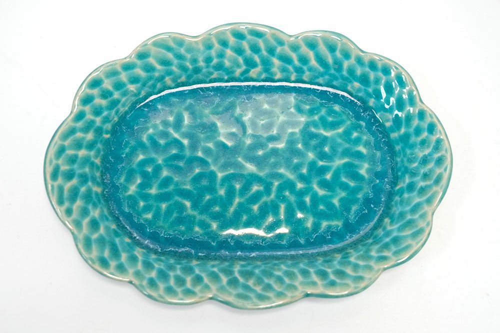 やちむん 沖縄 新里みお ミナモプレート オーバル皿 の通販 おしゃれな