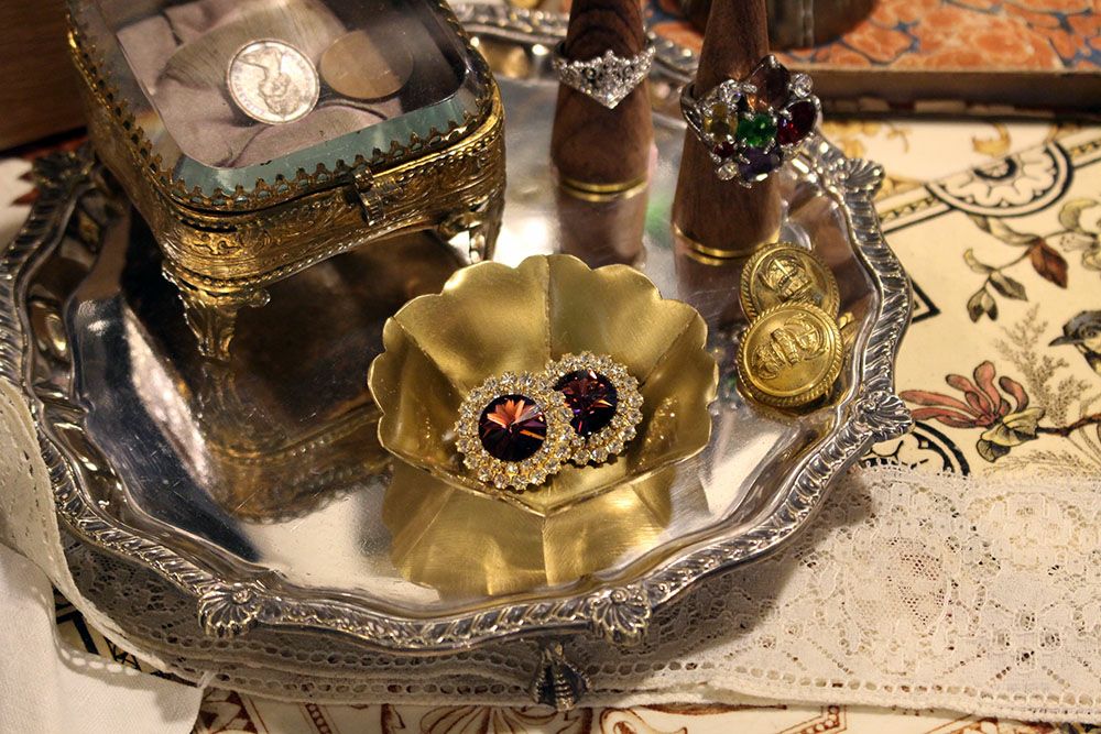 かわいいブラスミニトレイ 真鍮の小さなアクセサリートレー おしゃれな