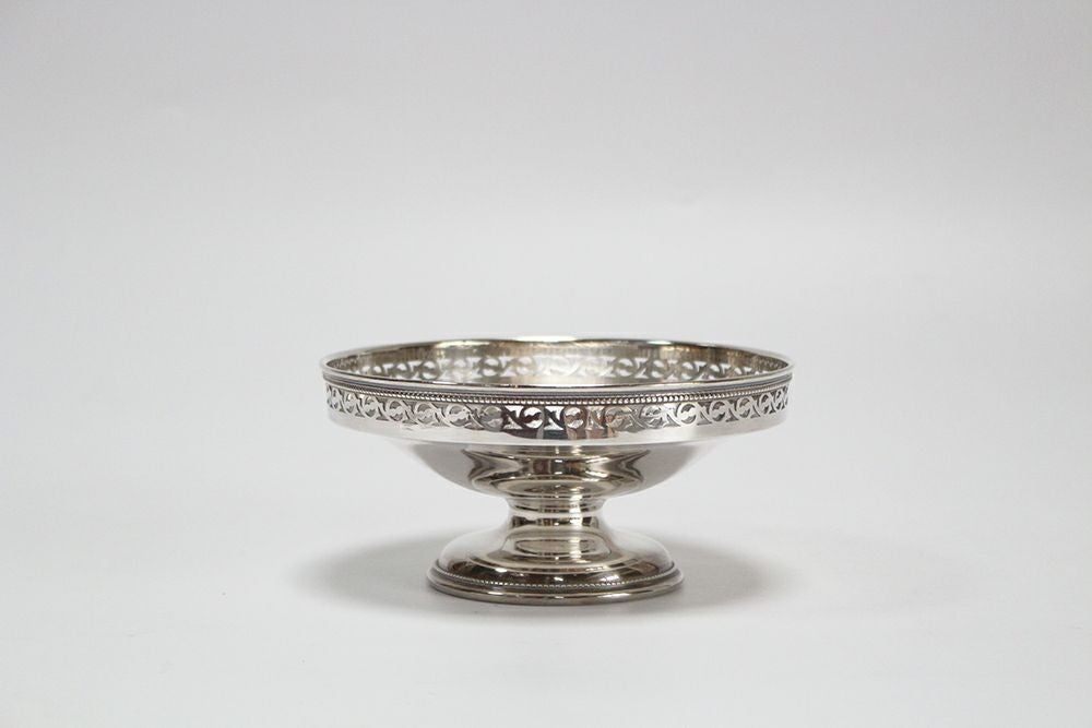 ヴィンテージコンポートスタンド シルバープレート 透かし装飾1