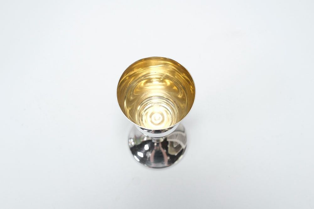 ヴィンテージ シルバープレート ワイングラス イギリス ボビンレッグ4