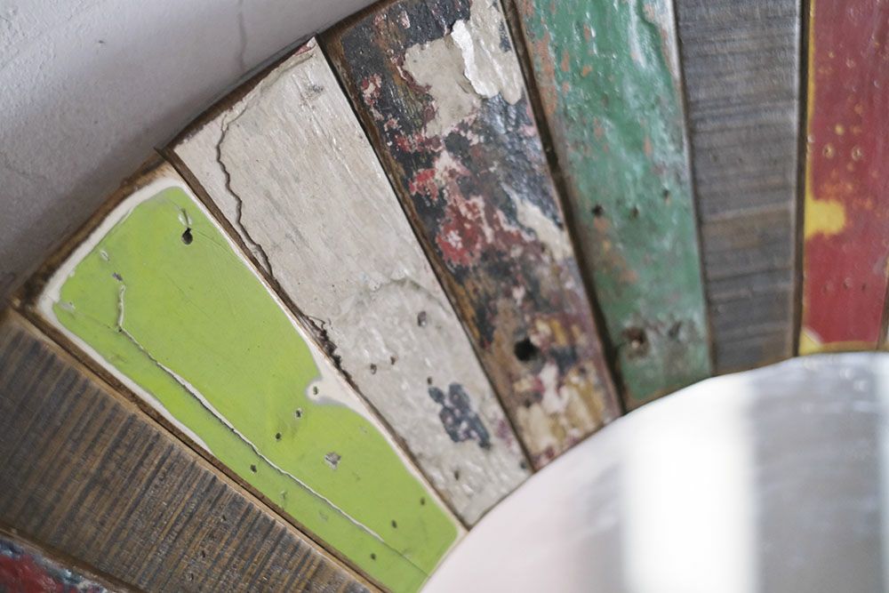 オールドチーク・ラウンドミラーL 壁掛けミラー 鏡