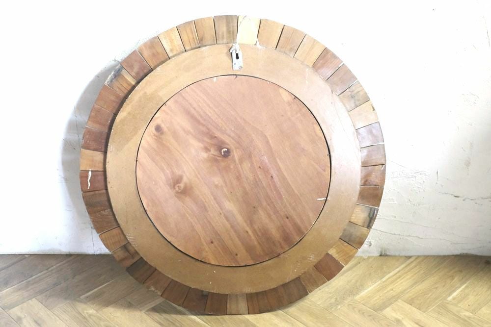 オールドチーク・ラウンドミラーL 壁掛けミラー 鏡