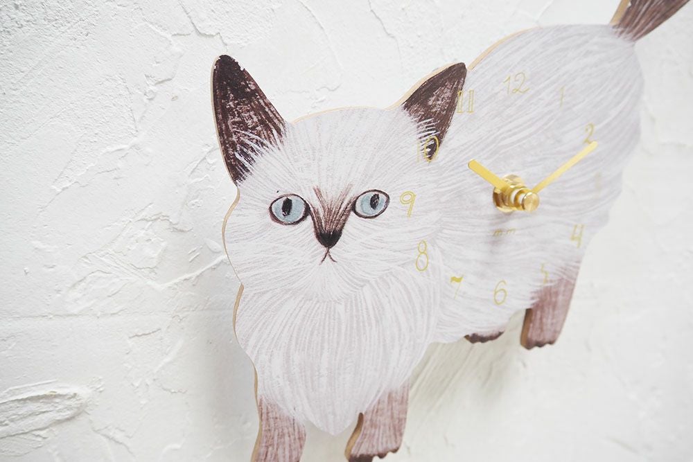 かわいい松尾ミユキ キャットクロックA 壁掛け時計 おしゃれな