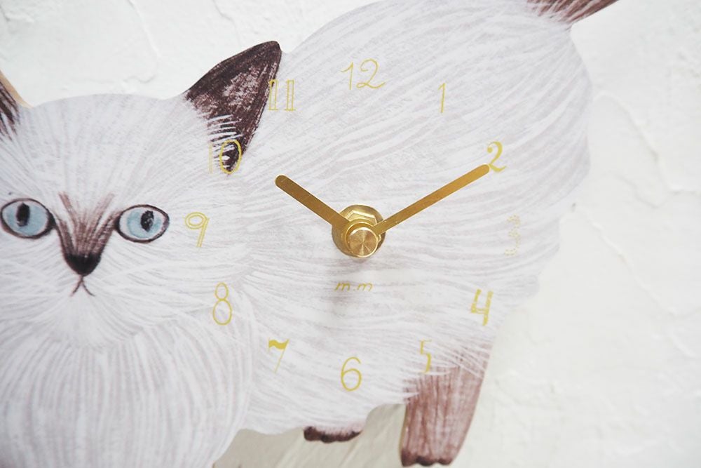 かわいい松尾ミユキ キャットクロックA 壁掛け時計 おしゃれな