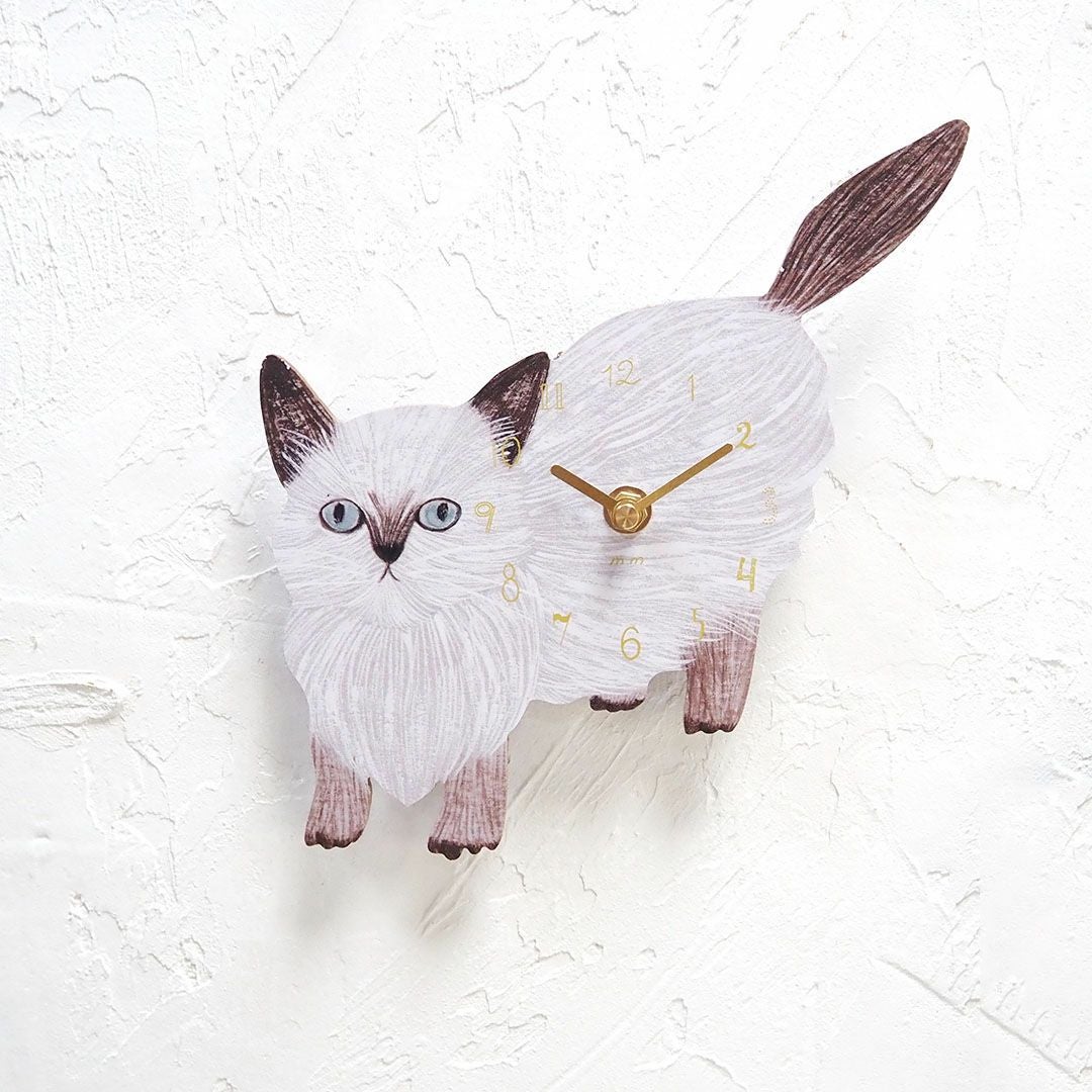 かわいい松尾ミユキ キャットクロックA 壁掛け時計 おしゃれな
