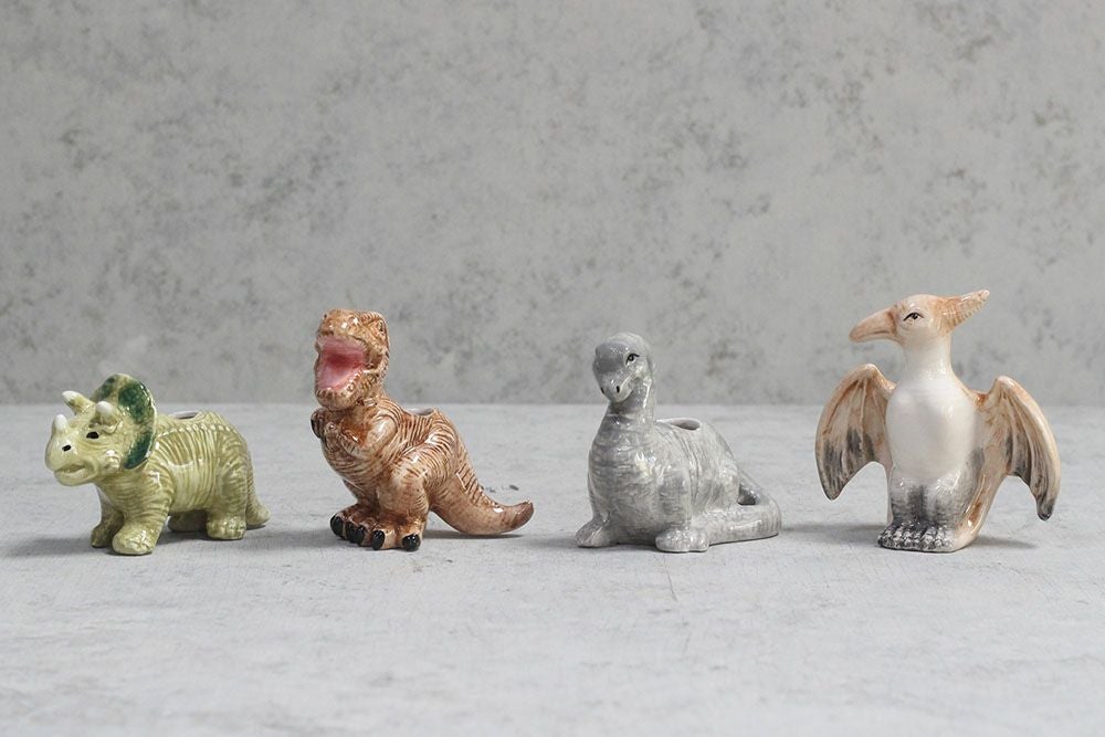 かわいい陶器のダイナソーマルチベース 歯ブラシ立て 一輪挿し