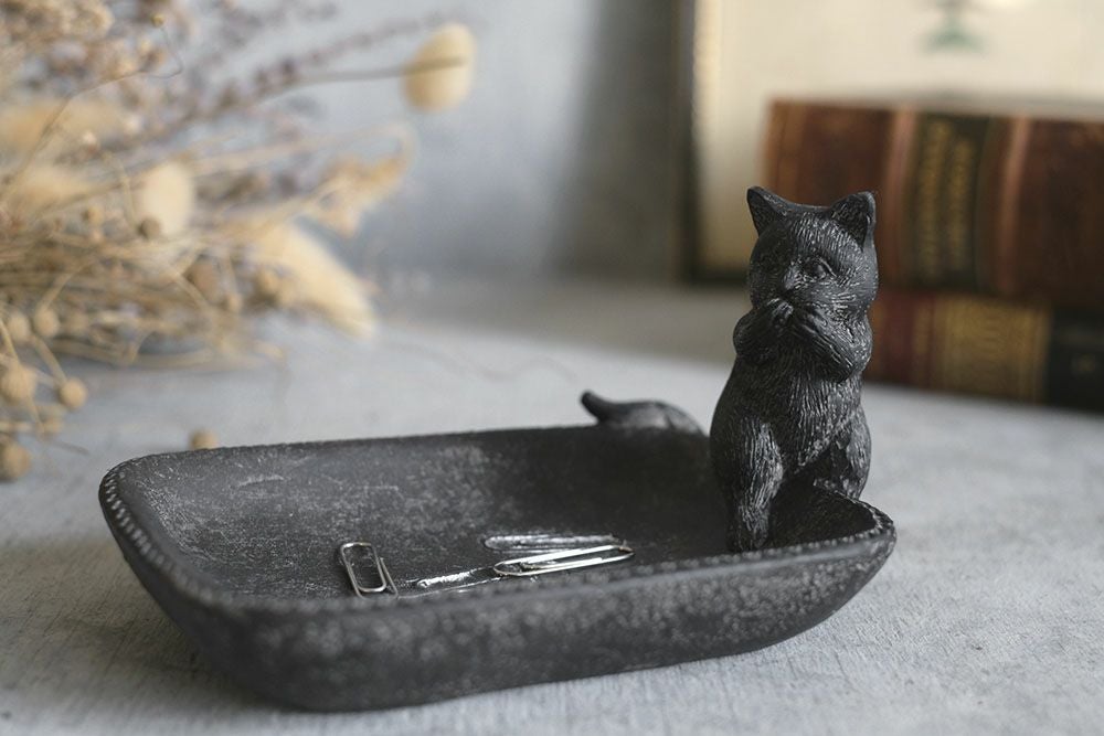 かわいい(u)猫のトレイ 動物雑貨 おしゃれなインテリア雑貨屋MALTO