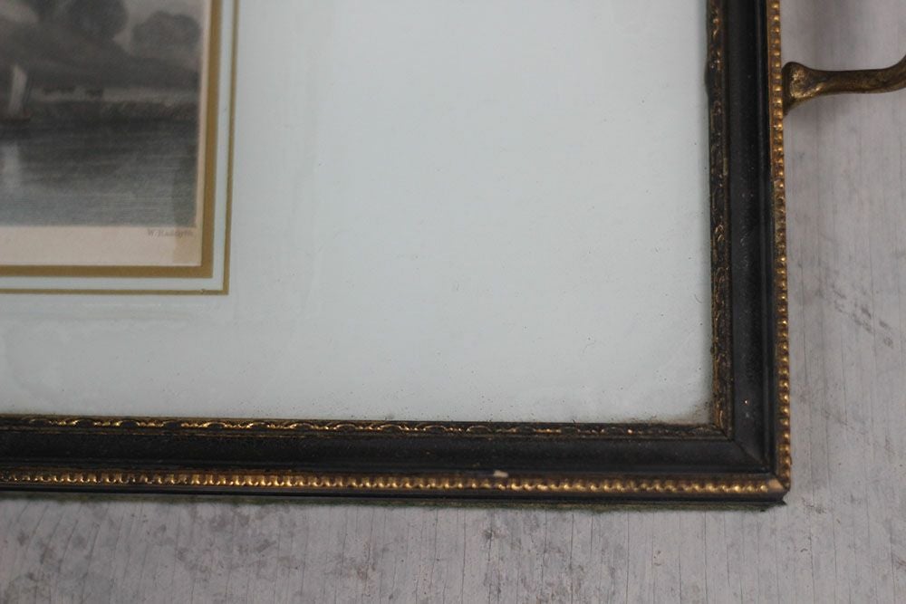 アンティークピクチャートレイ イギリス 古いリトグラフ4