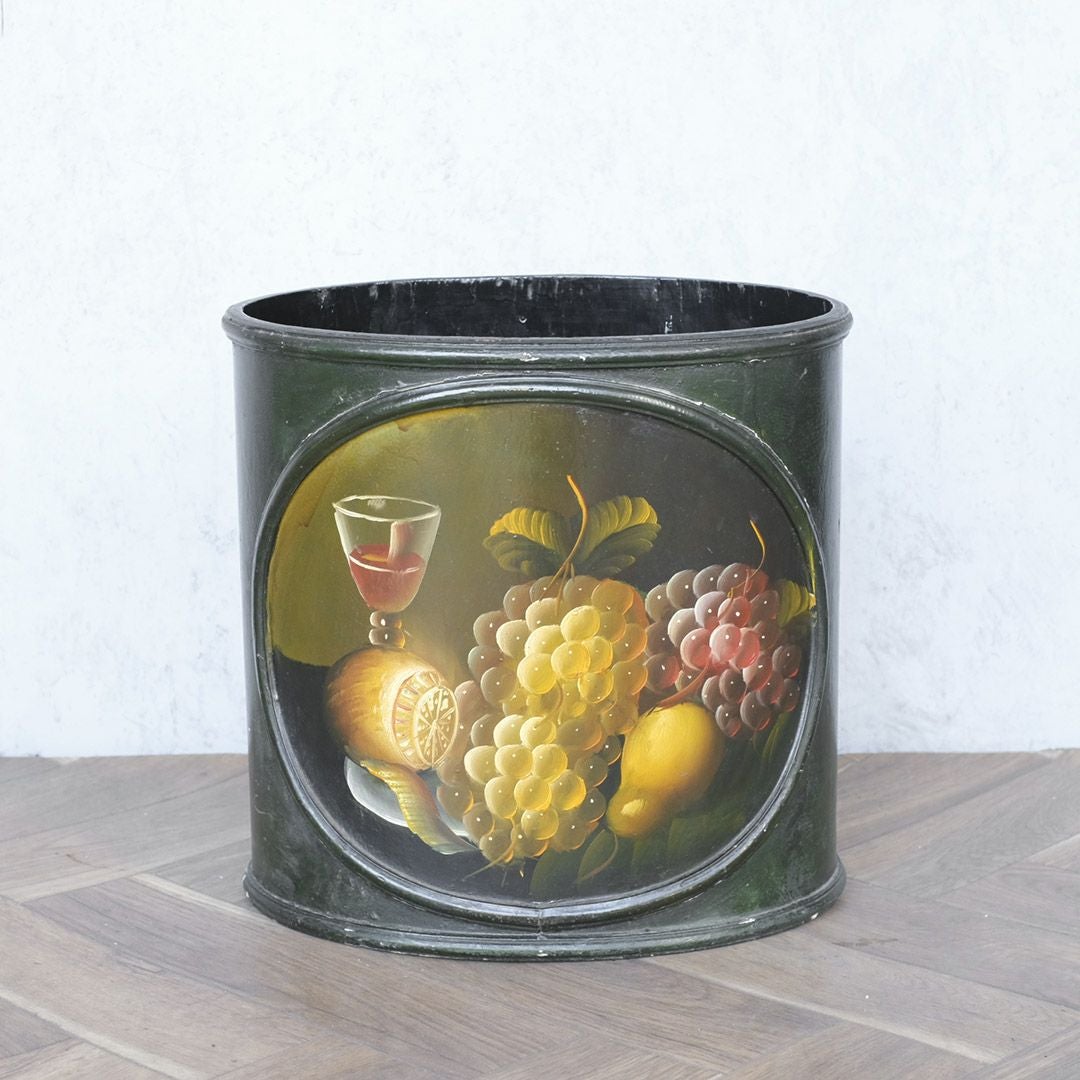 アンティークダストボックス イギリス 花の油絵の通販 アンティーク