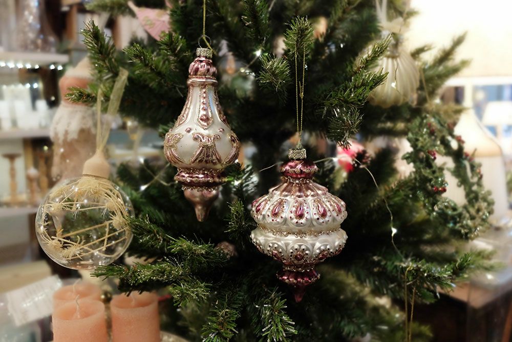 グラスフィニアル クリスマスオーナメント/ピンクを通販する東京の