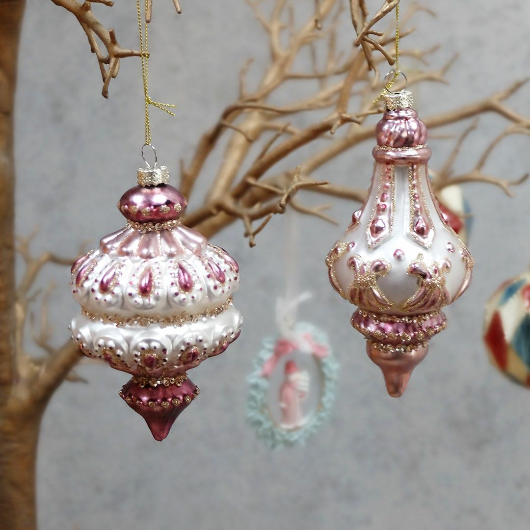 グラスフィニアル クリスマスオーナメント/ピンクを通販する東京の